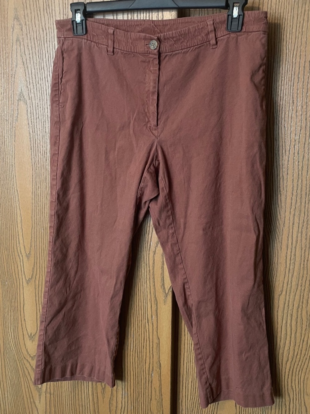 J JILL LINEN STRETCH CAPRIS SIZE 14 PINK RUST PANTS